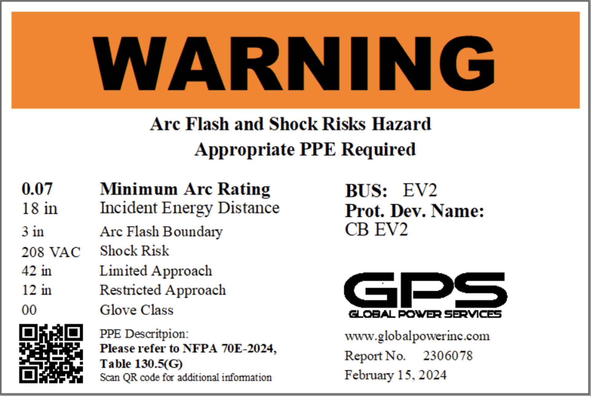 Arc FlashLabel_Warning Header